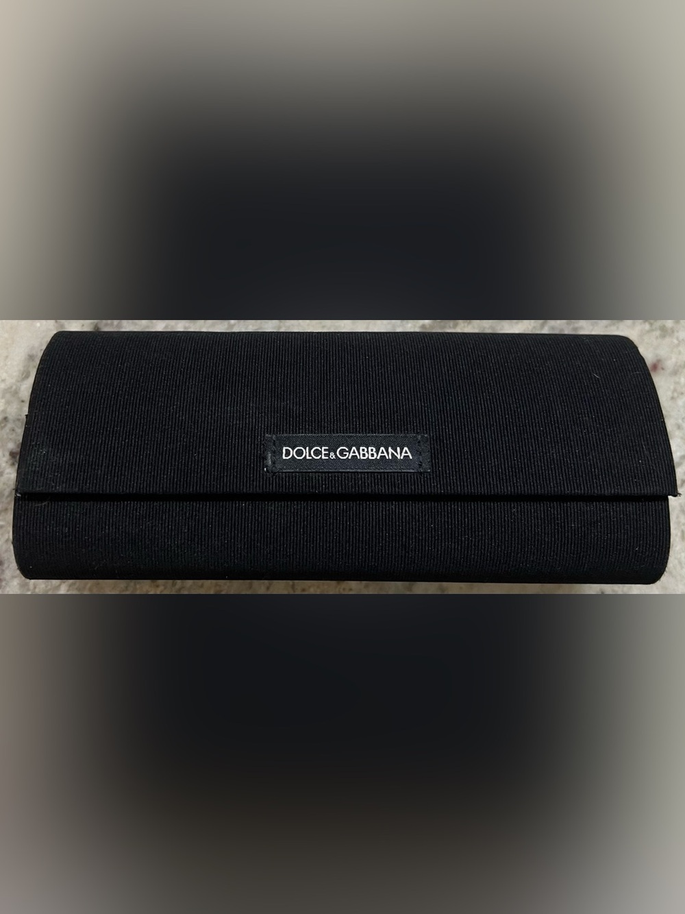 Dolce & Gabbana Small Semi-Soft With Hard Shell Flip Top Eyeglasses Case Black